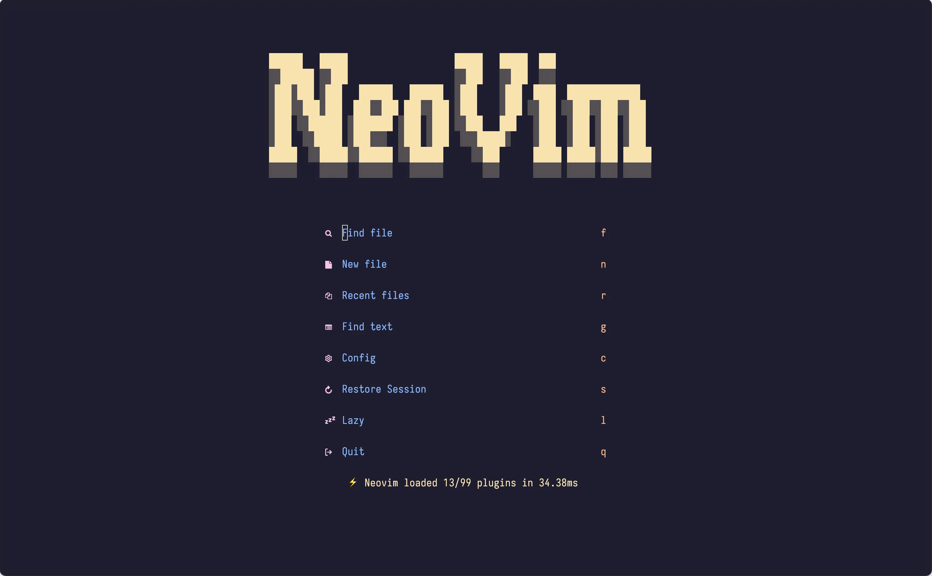 My Neovim splash screen